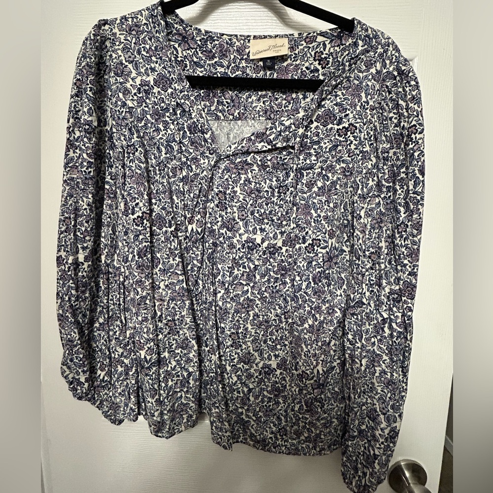 Purple and Blue Floral Top